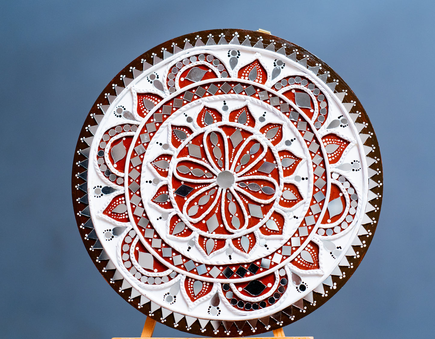 Lipon Art Wall Hanging for Home & Office Decor | Red and white Lotus | Size (10 x 10) | MDF Material
