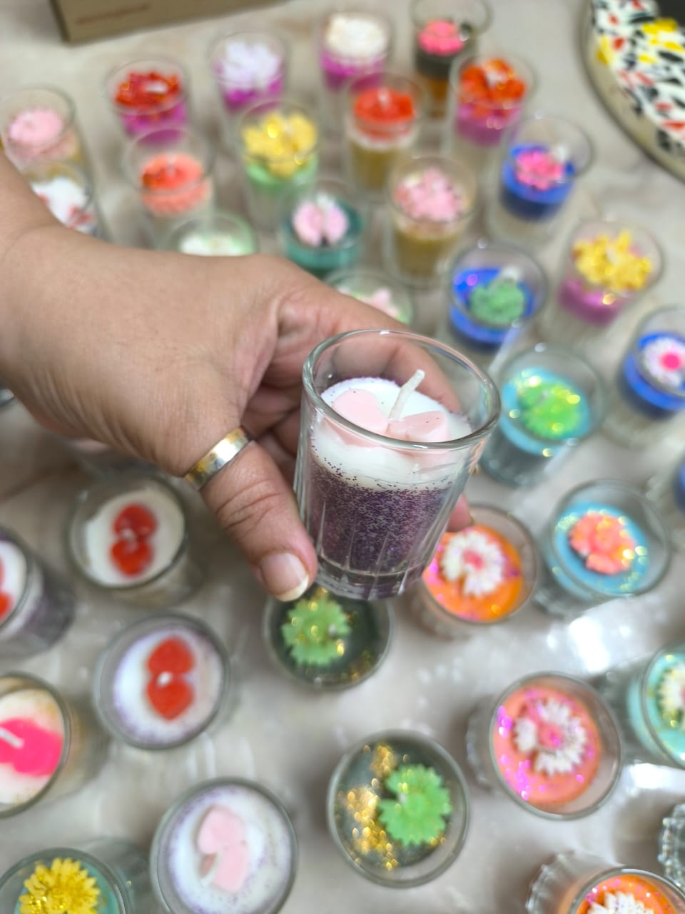Shorts glass candle (Small Glass size -3.8 cm length)