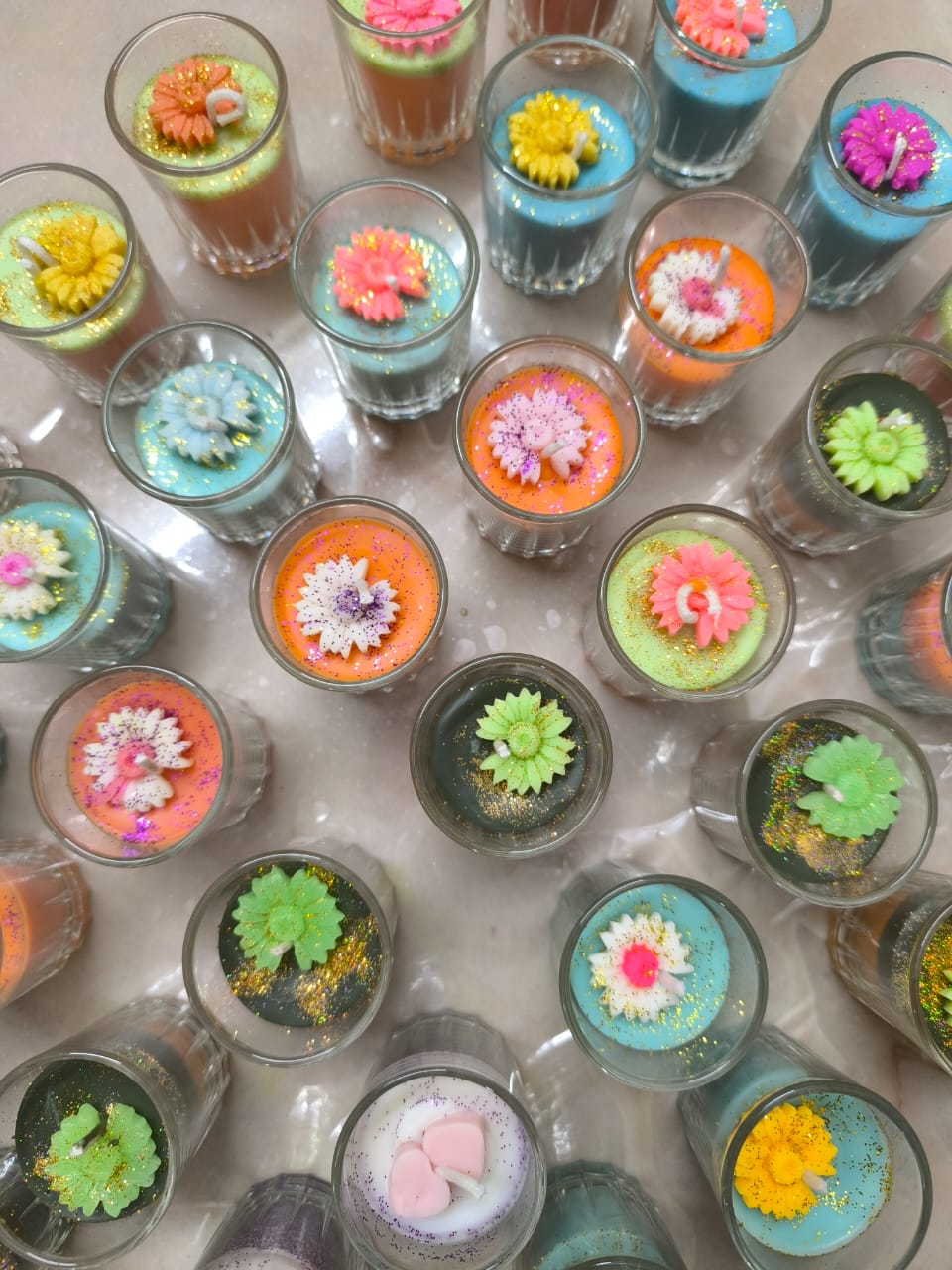 Shorts glass candle (Small Glass size -3.8 cm length)