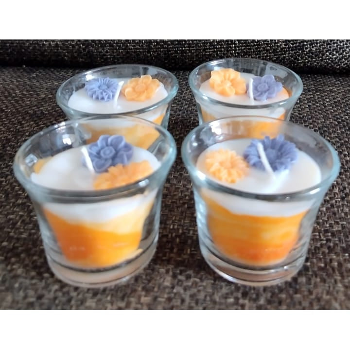 Combo Solid white with Orange wax candle