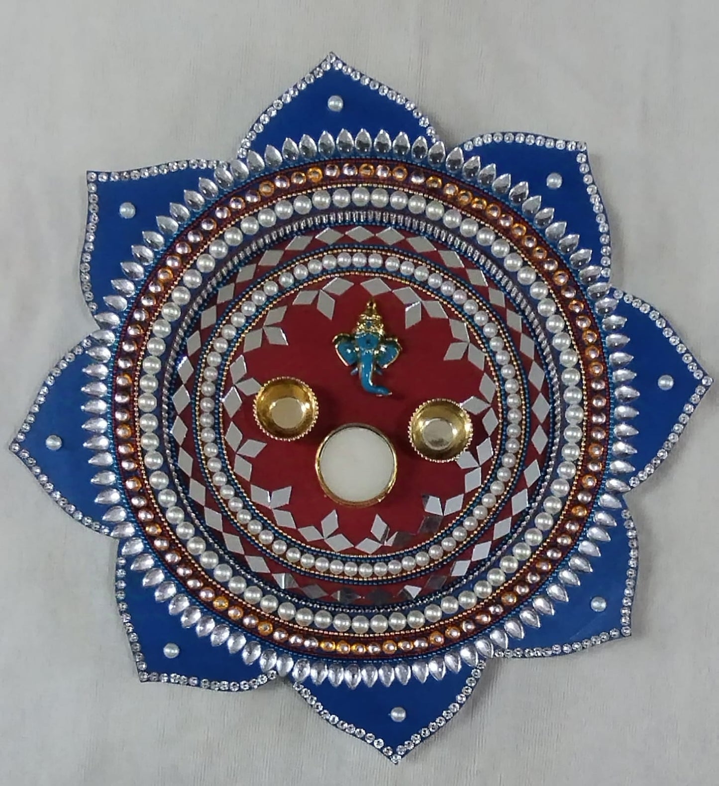 Pooja Thali -  Ganesh Idol face