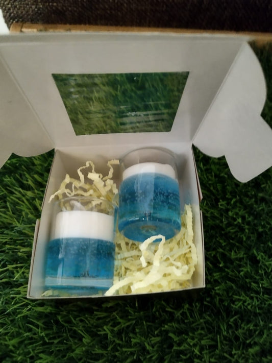 Crystal  Blue gel candle