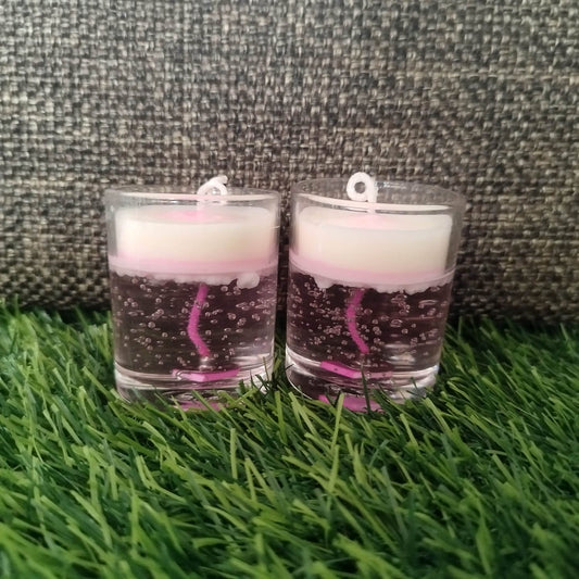 Crystal pink gel candle